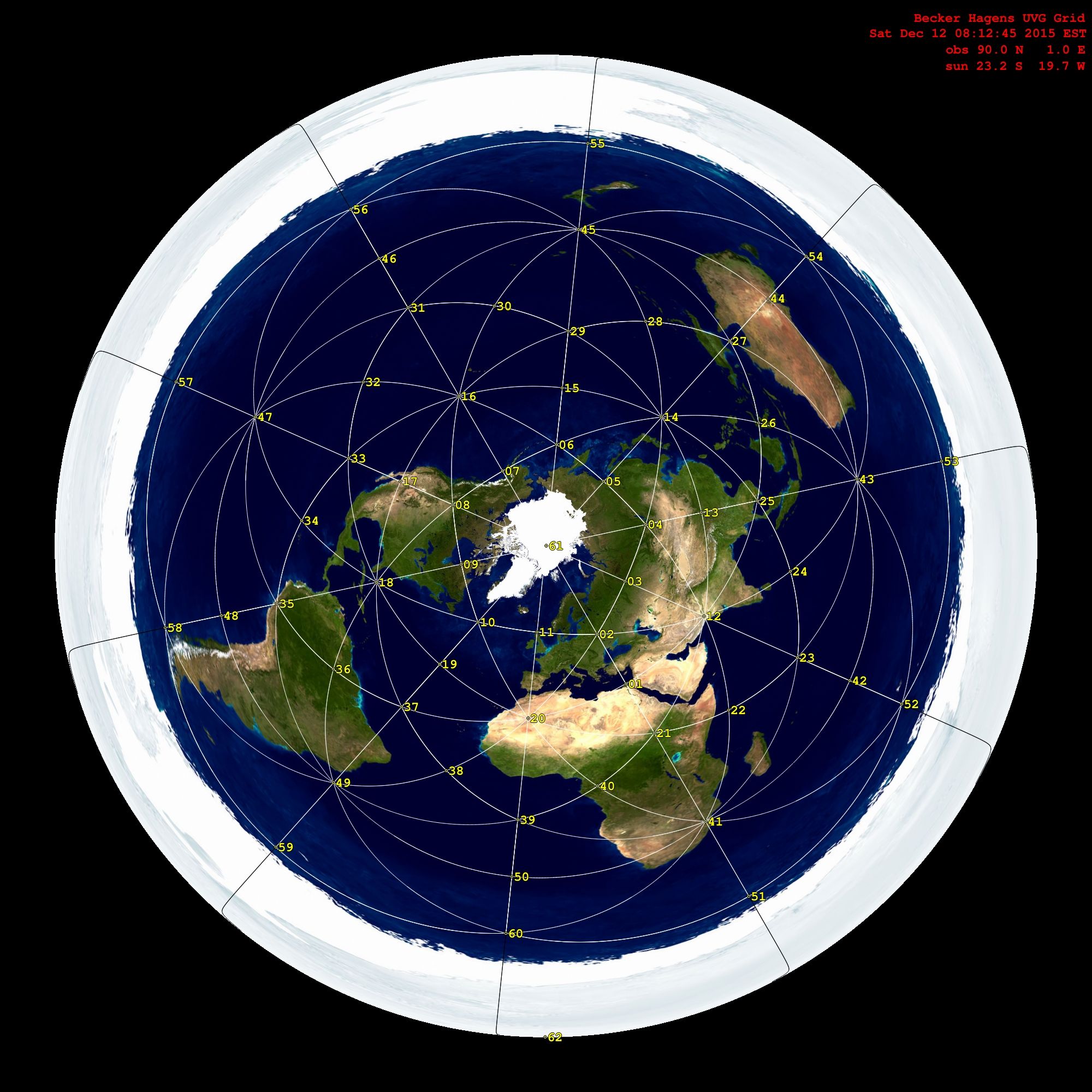 Flat earth map